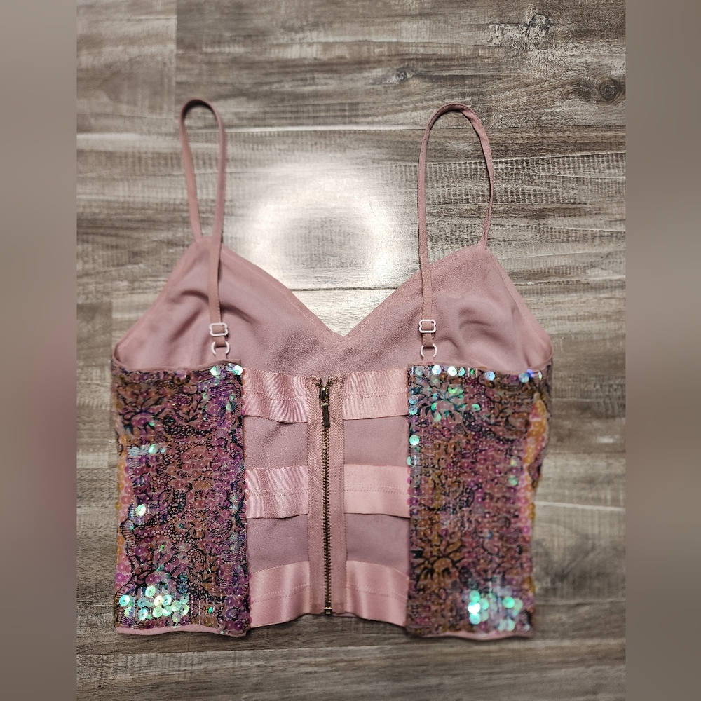 Bebe Multicolor Sequin Camisole Top - image 3